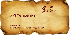 Zám Dominik névjegykártya
